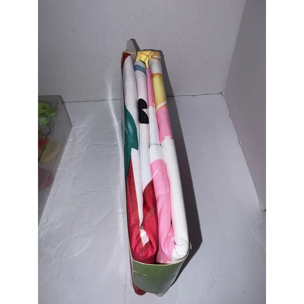Shopkins Shower Curtain & Hooks Kids Bathroom Decor  Set Of 12 Hooks NEW